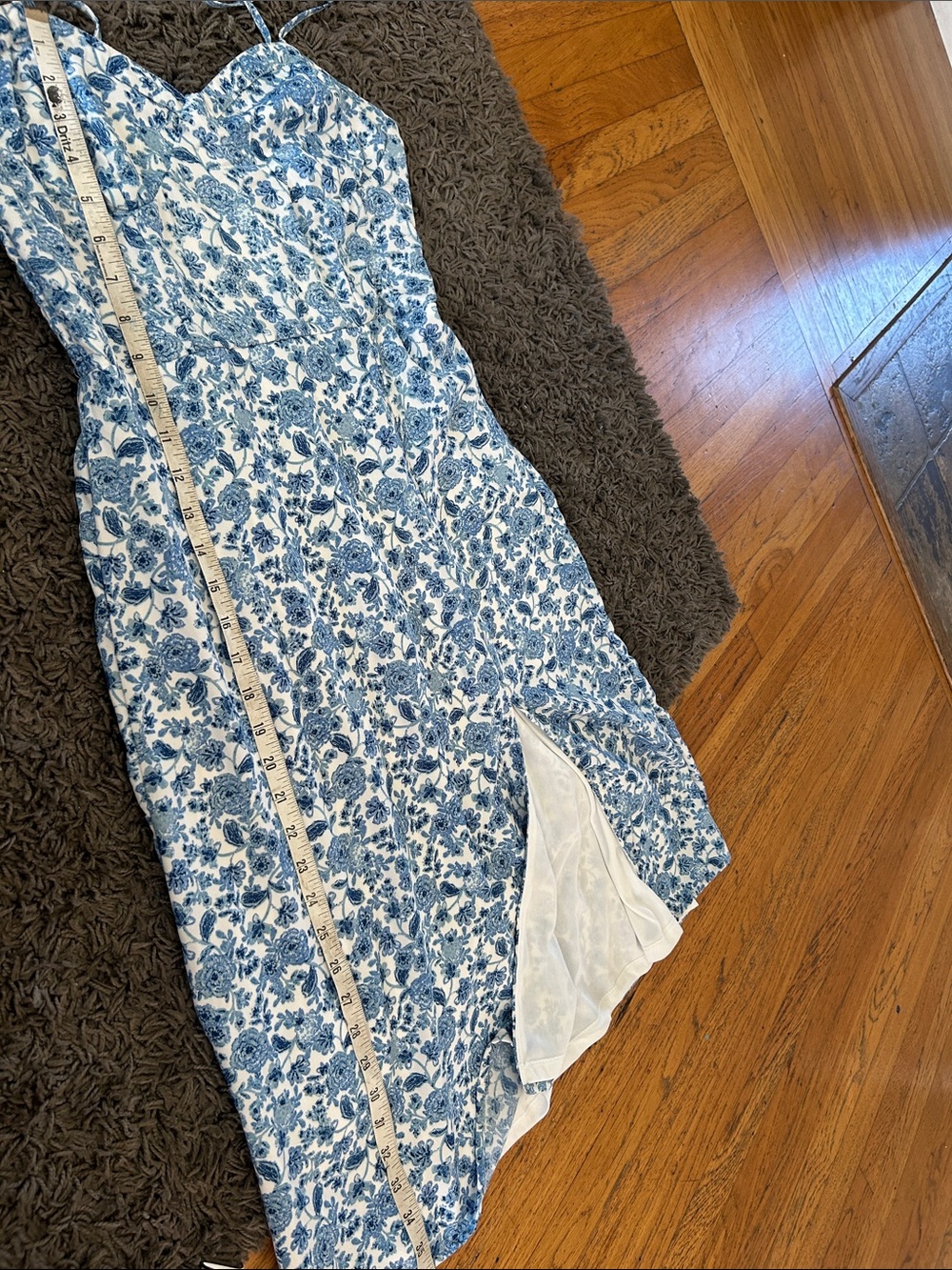 Jessica Simpson Blue Floral Spaghetti-Strap Sundress MIDI Size Medium NWOT - Picture 9 of 9